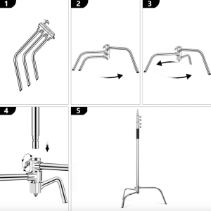 Tripode Acero Inoxidable 3.3m, Patas C-Stand