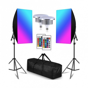 Kit Softbox + Ampolletas Smart Led RGB